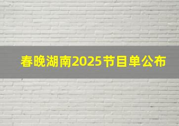 春晚湖南2025节目单公布