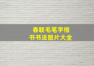 春联毛笔字楷书书法图片大全