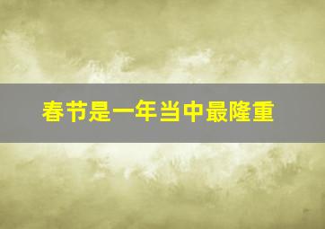 春节是一年当中最隆重