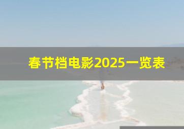 春节档电影2025一览表