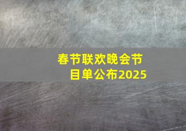 春节联欢晚会节目单公布2025