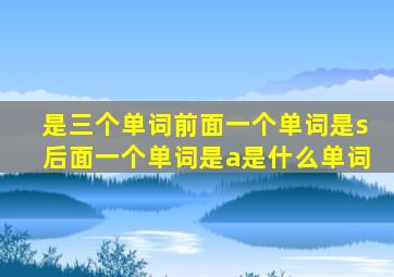 是三个单词前面一个单词是s后面一个单词是a是什么单词