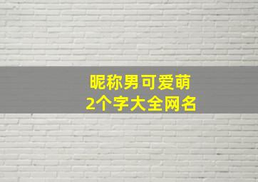 昵称男可爱萌2个字大全网名