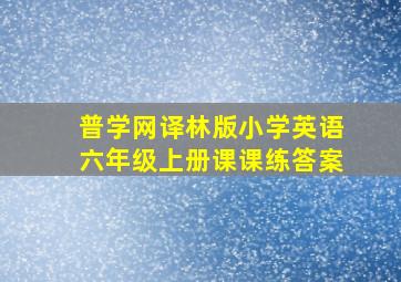 普学网译林版小学英语六年级上册课课练答案