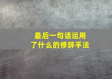 最后一句话运用了什么的修辞手法