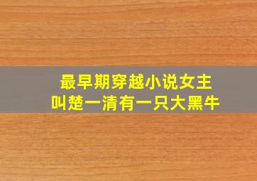 最早期穿越小说女主叫楚一清有一只大黑牛