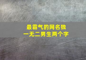 最霸气的网名独一无二男生两个字