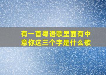 有一首粤语歌里面有中意你这三个字是什么歌