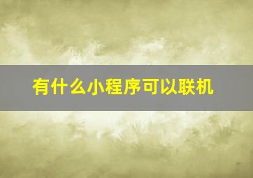 有什么小程序可以联机