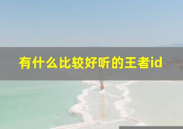 有什么比较好听的王者id