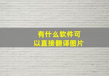 有什么软件可以直接翻译图片