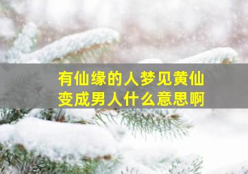 有仙缘的人梦见黄仙变成男人什么意思啊