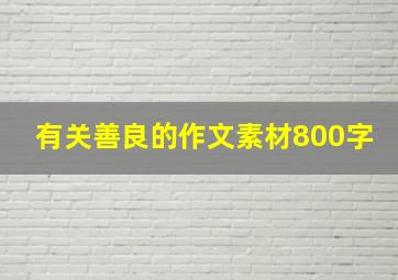 有关善良的作文素材800字