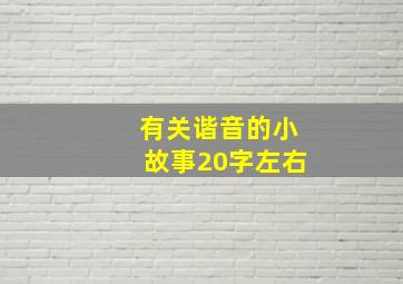 有关谐音的小故事20字左右