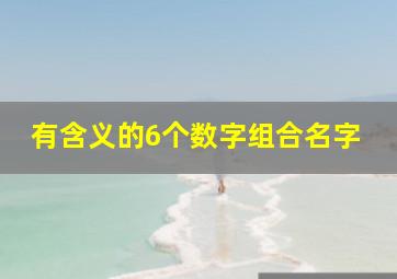 有含义的6个数字组合名字