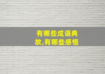 有哪些成语典故,有哪些感悟