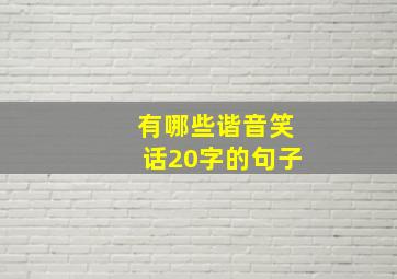 有哪些谐音笑话20字的句子