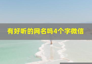 有好听的网名吗4个字微信