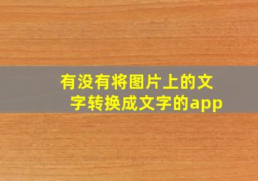 有没有将图片上的文字转换成文字的app