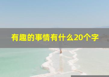 有趣的事情有什么20个字