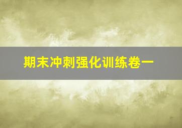 期末冲刺强化训练卷一