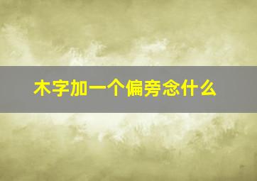 木字加一个偏旁念什么