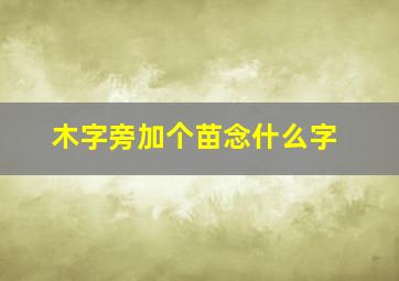 木字旁加个苗念什么字