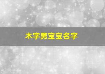 木字男宝宝名字