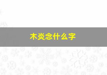 木炎念什么字