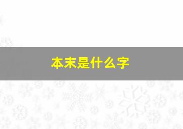 本末是什么字