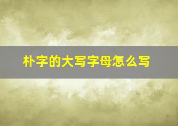 朴字的大写字母怎么写