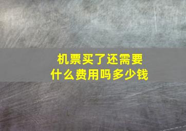 机票买了还需要什么费用吗多少钱