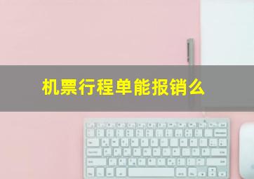 机票行程单能报销么