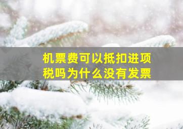 机票费可以抵扣进项税吗为什么没有发票