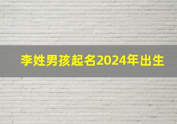 李姓男孩起名2024年出生