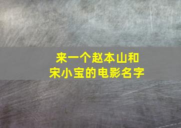 来一个赵本山和宋小宝的电影名字