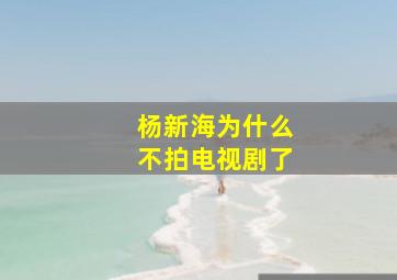 杨新海为什么不拍电视剧了