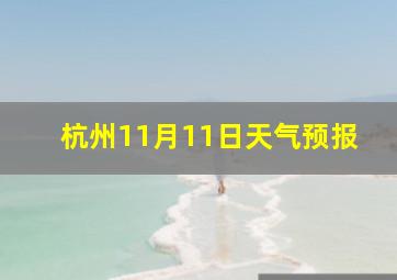 杭州11月11日天气预报