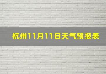 杭州11月11日天气预报表