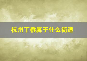 杭州丁桥属于什么街道