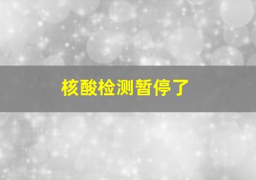 核酸检测暂停了