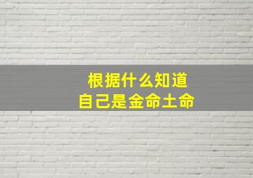 根据什么知道自己是金命土命