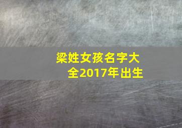 梁姓女孩名字大全2017年出生