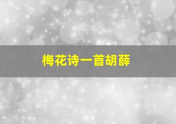 梅花诗一首胡薛