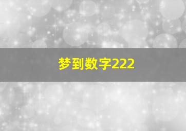 梦到数字222