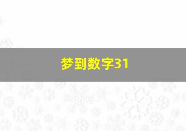 梦到数字31