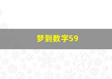 梦到数字59