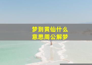 梦到黄仙什么意思周公解梦