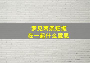 梦见两条蛇缠在一起什么意思