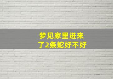 梦见家里进来了2条蛇好不好